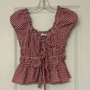 Red Gingham Women's Top